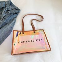 Streetwear Letter Transparent Square Zipper Tote Bag sku image 2