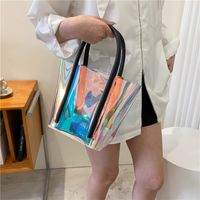 Streetwear Solid Color Transparent Square Magnetic Buckle Tote Bag main image 5