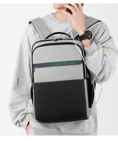 Fashion Solid Color Square Zipper Functional Backpack main image 2