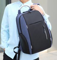 Fashion Solid Color Square Zipper Functional Backpack sku image 2