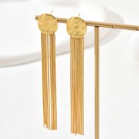 Simple Style Tassel Copper Dangling Earrings Gold Plated Copper Earrings 1 Pair main image 4