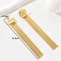 Simple Style Tassel Copper Dangling Earrings Gold Plated Copper Earrings 1 Pair sku image 1