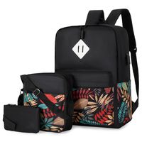 Unisex Flower Oxford Cloth Zipper Functional Backpack Laptop Backpack main image 2