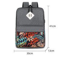 Fashion Printing Square Zipper Functional Backpack sku image 2