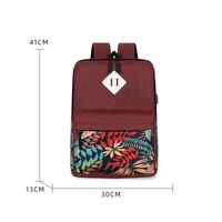 Fashion Printing Square Zipper Functional Backpack sku image 3