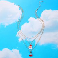 Fashion Santa Claus Cherry Alloy Plating Women's Layered Necklaces 1 Piece main image 5