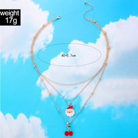 Fashion Santa Claus Cherry Alloy Plating Women's Layered Necklaces 1 Piece main image 3