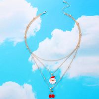 Fashion Santa Claus Cherry Alloy Plating Women's Layered Necklaces 1 Piece main image 2