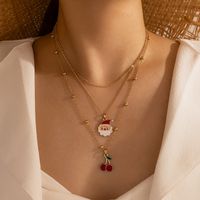 Fashion Santa Claus Cherry Alloy Plating Women's Layered Necklaces 1 Piece main image 6