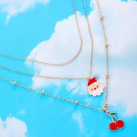 Fashion Santa Claus Cherry Alloy Plating Women's Layered Necklaces 1 Piece main image 4