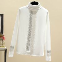 Women's T-shirt Long Sleeve T-shirts Diamond Fashion Solid Color main image 6