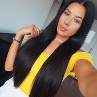 Women's Fashion Street High Temperature Wire Centre Parting Long Straight Hair Wigs main image 1