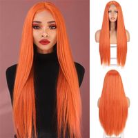 Unisex Fashion Street High Temperature Wire Centre Parting Long Straight Hair Wigs main image 2