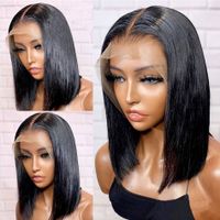 Women's Fashion Street High Temperature Wire Centre Parting Short Straight Hair Wigs main image 4