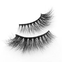 Natural Three Dimensional Mink Hair False Eyelashes One-pair Package sku image 3