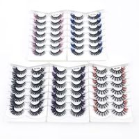 New Colorful 18mm Mink-like False Eyelashes 7 Pairs Mixed main image 1