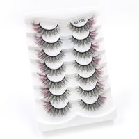 New Colorful 18mm Mink-like False Eyelashes 7 Pairs Mixed sku image 1