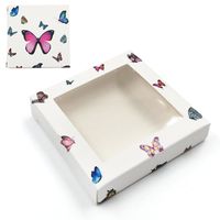 New Square Butterfly Window False Eyelash Card Paper Box sku image 2