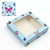 New Square Butterfly Window False Eyelash Card Paper Box sku image 9