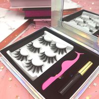 Magnet Eyelashes Box Three Pairs Magnetic False Eyelashes With Magnetic Liquid Eyeliner And Tweezers main image 3