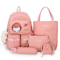 Women's Medium All Seasons Canvas Solid Color Fashion Square Zipper Functional Backpack sku image 3