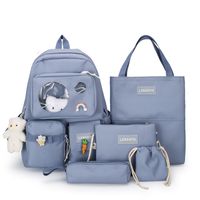 Women's Medium All Seasons Canvas Solid Color Fashion Square Zipper Functional Backpack sku image 5