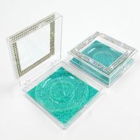 Transparent Square Box With Diamond False Eyelash Box sku image 7