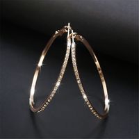 Simple Fashion Rhinestone-encrusted Alloy Big Hoop Earrings Nhpf145217 sku image 1