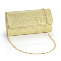 Black Gold Apricot Satin Solid Color Square Evening Bags sku image 2