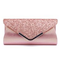 Red Light Grey Blue Satin Solid Color Sequins Square Evening Bags main image 4