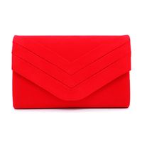 Red Blue Black Flannel Solid Color Square Evening Bags main image 2