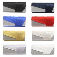 Women's Medium All Seasons Satin Solid Color Fashion Rhinestone Square Magnetic Buckle Evening Bag main image 2