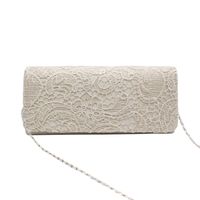 Women's Medium All Seasons Silk Surface Solid Color Fashion Lace Square Magnetic Buckle Evening Bag main image 3