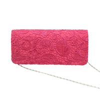 Women's Medium All Seasons Silk Surface Solid Color Fashion Lace Square Magnetic Buckle Evening Bag main image 2