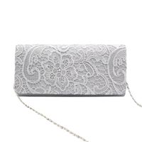 Women's Medium All Seasons Silk Surface Solid Color Fashion Lace Square Magnetic Buckle Evening Bag main image 4