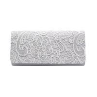 Women's Medium All Seasons Silk Surface Solid Color Fashion Lace Square Magnetic Buckle Evening Bag sku image 8