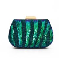 Women's Medium Spring&summer Sequin Stripe Vintage Style Square Zipper Clutch Bag Evening Bag main image 1