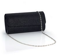 Black Gold Apricot Satin Solid Color Square Evening Bags sku image 1