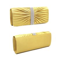 Women's Medium Satin Solid Color Fashion Rhinestone Square Magnetic Buckle Evening Bag sku image 5