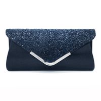 Red Light Grey Blue Satin Solid Color Sequins Square Evening Bags main image 3