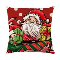 Cute Christmas Tree Santa Claus Linen Pillow Cases sku image 11