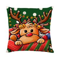 Cute Christmas Tree Santa Claus Linen Pillow Cases sku image 10