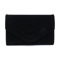 Red Blue Black Flannel Solid Color Square Evening Bags main image 3