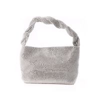 Women's Small Spring&summer Polyester Solid Color Fashion Rhinestone Square Magnetic Buckle Handbag main image 5