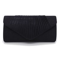 Black Gold Silver Satin Stripe Solid Color Cylindrical Evening Bags main image 3