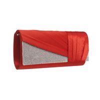 Women's Medium All Seasons Satin Solid Color Fashion Rhinestone Square Magnetic Buckle Evening Bag sku image 2