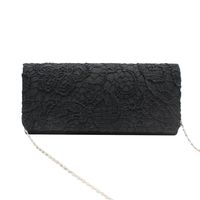 Women's Medium All Seasons Silk Surface Solid Color Fashion Lace Square Magnetic Buckle Evening Bag main image 5