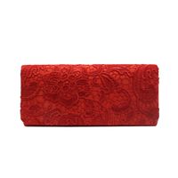 Women's Medium All Seasons Silk Surface Solid Color Fashion Lace Square Magnetic Buckle Evening Bag sku image 2