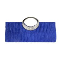 Women's Medium All Seasons Satin Solid Color Fashion Rhinestone Square Magnetic Buckle Evening Bag main image 5