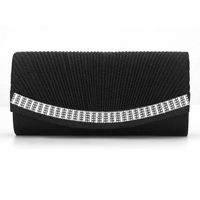 Women's Medium All Seasons Flash Material Solid Color Fashion Rhinestone Square Magnetic Buckle Evening Bag main image 5